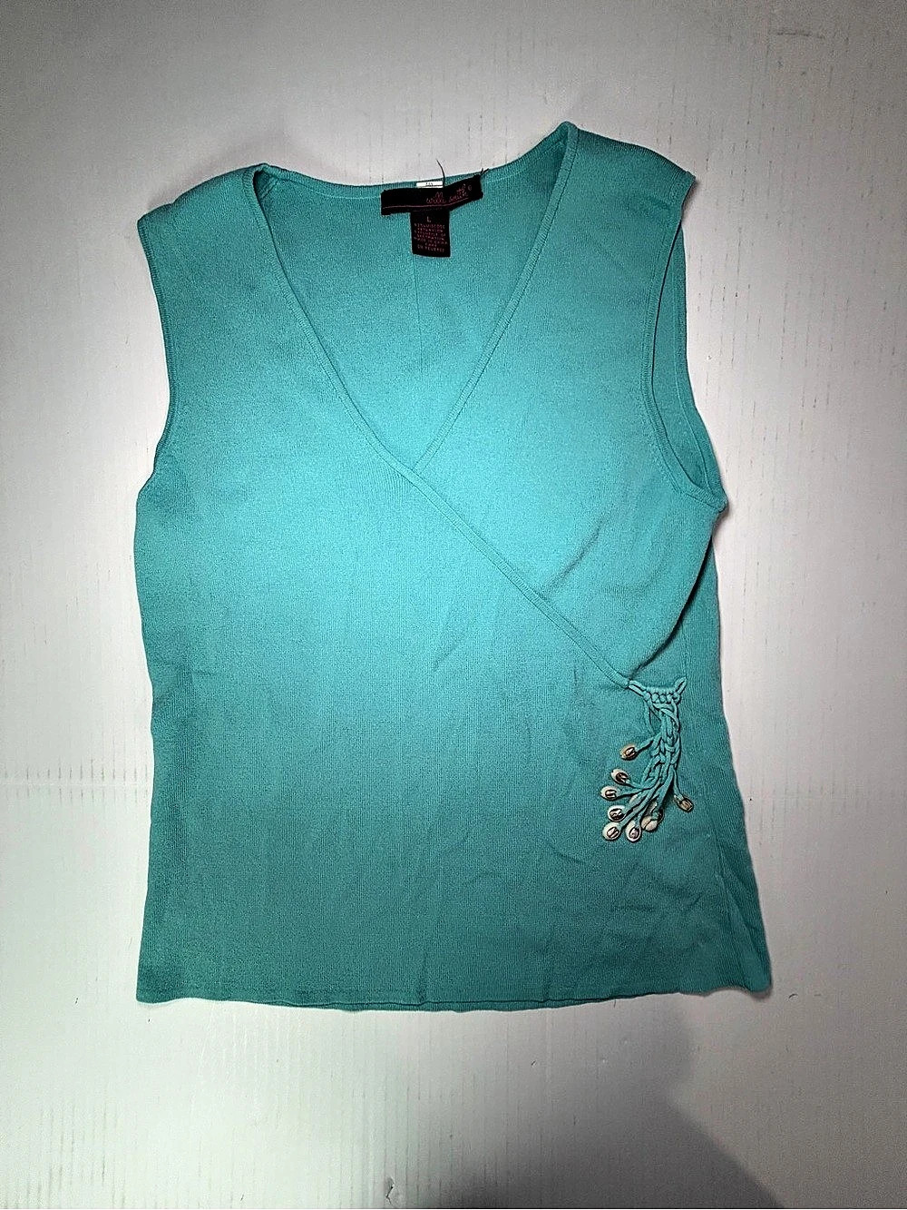 willi smith Embellished Tunic in Turquoise Size Small